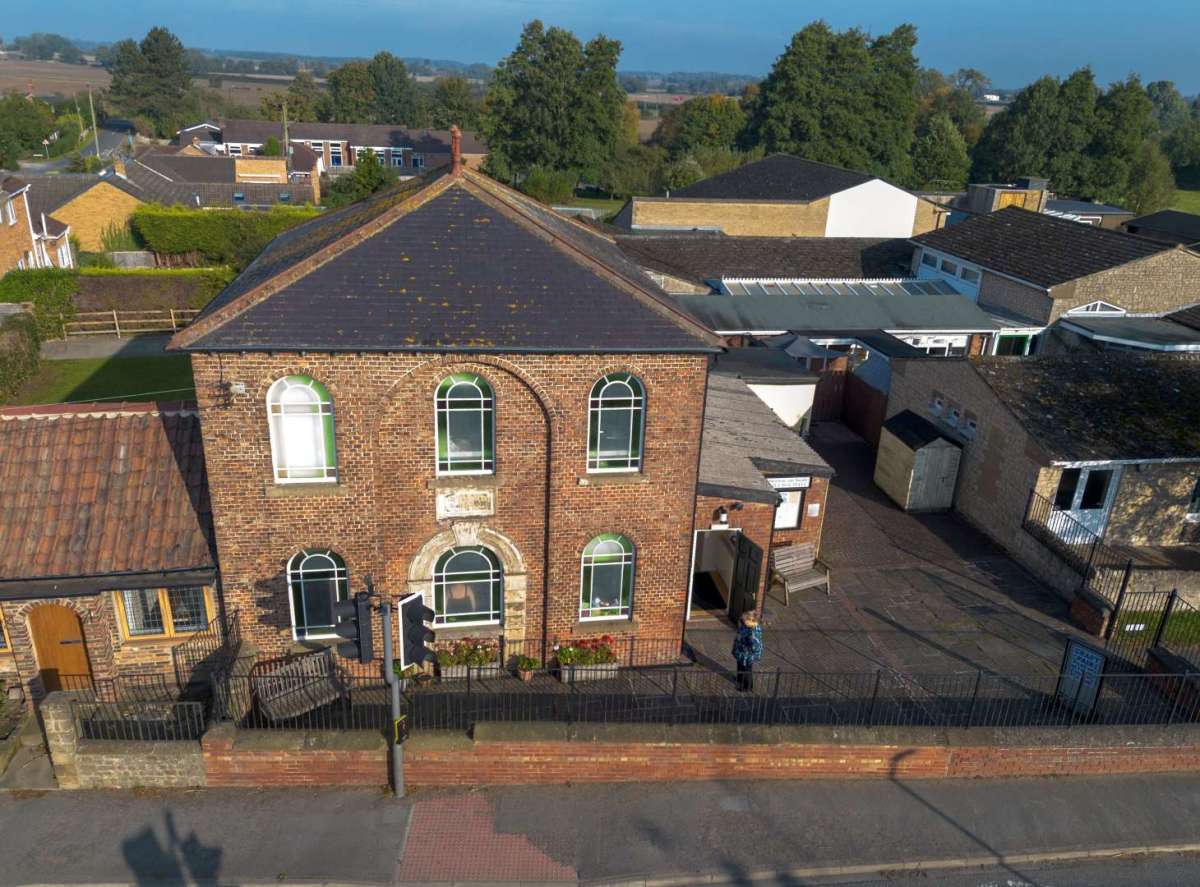 Picture of the Village Hall taken with a drone by Cllr Haydn Rees Jones